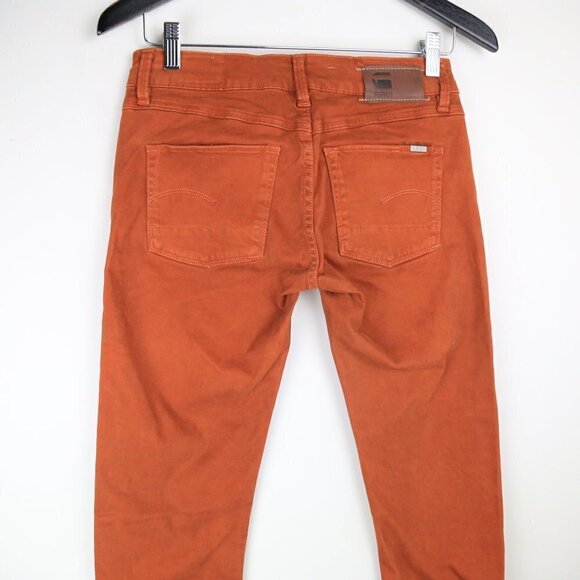 G-star Raw 3301 Orange Skinny Super Slim Fit Jeans Size W26 L34 - Picture 7 of 8